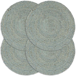 Vidaxl - Napperons 4 pcs Vert olive Plain 38 cm Rond Jute