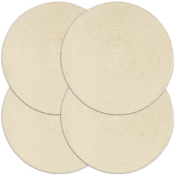 Vidaxl - Napperons 4 pcs Naturel Plain 38 cm Rond Coton