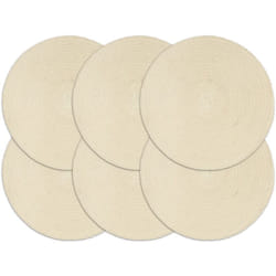 Vidaxl - Napperons 6 pcs Naturel Plain 38 cm Rond Coton