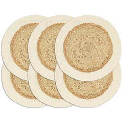 Vidaxl - Napperons 6 pcs Naturel Plain 38 cm Rond Jute et coton