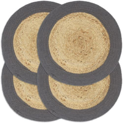 Vidaxl - Napperons 4 pcs Naturel et anthracite 38 cm Jute et coton