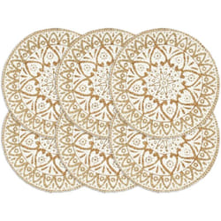 Vidaxl - Napperons 6 pcs Blanc 38 cm Rond Jute