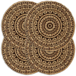 Vidaxl - Napperons 4 pcs Marron foncé 38 cm Rond Jute
