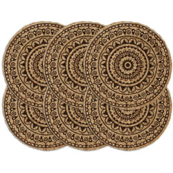 Vidaxl - Napperons 6 pcs Marron foncé 38 cm Rond Jute