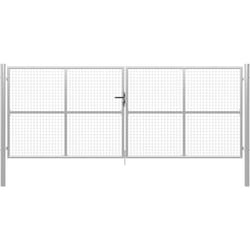 Vidaxl - Porte de jardin Acier galvanisé 415x200 cm Argenté
