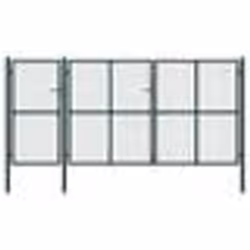 vidaXL Portail de jardin Acier 400 x 150 cm Vert - TU