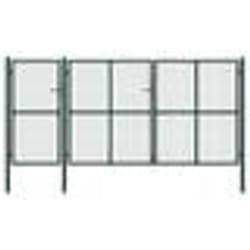 vidaXL Portail de jardin Acier 400 x 150 cm Vert - TU