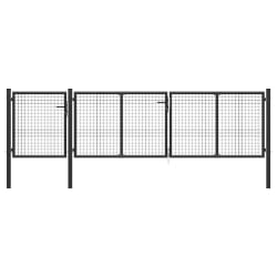 vidaXL Portail de jardin Acier 400 x 75 cm Anthracite - TU