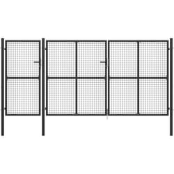 vidaXL Portail de jardin Acier 400 x 150 cm Anthracite - TU