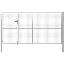 Portillon Acier 350 x 150 cm Argenté vidaXL