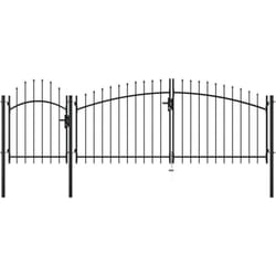 Vidaxl - Porte de jardin en acier avec 3 enjeux et 2 poignées élégantes différentes tailles taille : 1.75 x 4 m