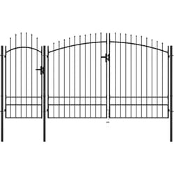 vidaXL Portail de jardin Acier 2,45 x 4 m Noir - TU