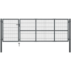 Vidaxl - Portillon avec poteaux Acier 350 x 100 cm Anthracite