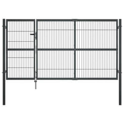 vidaXL Portillon avec poteaux Acier 350 x 140 cm Anthracite - TU