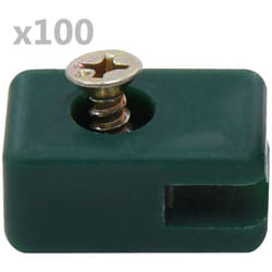 Vidaxl - Ensemble de 100 supports de fil de clôture avec vis Vert