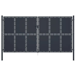 vidaXL Portail de jardin Acier 400 x 200 cm Anthracite - TU
