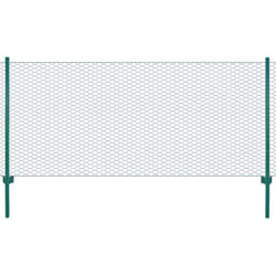 vidaXL Clôture en grillage métallique avec poteaux Acier 25x0,75m Vert - TU
