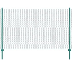 Vidaxl - Clôture en grillage métallique avec poteaux Acier 25x1,5m Vert
