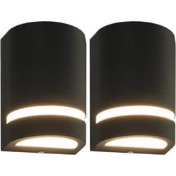 Appliques murales d'extérieur 2 pcs 35 w Noir Demi-rond Vidaxl