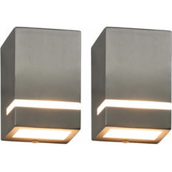 Appliques murales d'extérieur 2 pcs 35 w Argenté Rectangulaire Vidaxl