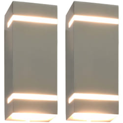 Vidaxl - Appliques murales d'extérieur 2 pcs 35 w Argenté Rectangulaire