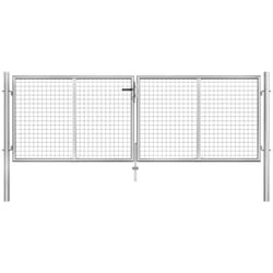 Vidaxl - Porte de jardin Acier galvanisé 306x125 cm Argenté