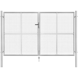 Vidaxl - Porte de jardin Acier galvanisé 306x200 cm Argenté