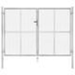 vidaXL Porte de jardin Acier galvanisé 306x225 cm Argenté - TU