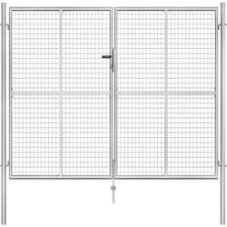 vidaXL Porte de jardin Acier galvanisé 306x250 cm Argenté - TU