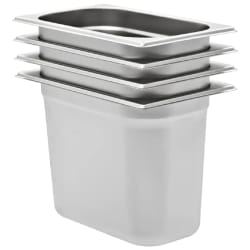 VIDAXL Gastronorm 4 pcs GN 1/4 200 mm