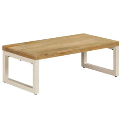 vidaXL Table basse 100x50x35 cm Bois de Manguier, Acier