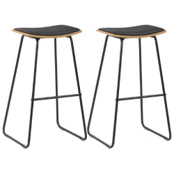 vidaXL Tabourets de bar lot de 2 noir similicuir - TU
