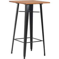 vidaXL Table de bar Noir 60x60x108 cm Pinède et acier - TU