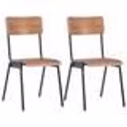 vidaXL Chaises à manger lot de 2 marron contreplaqué solide et acier - TU