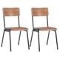 vidaXL Chaises à manger lot de 2 marron contreplaqué solide et acier - TU