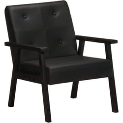 Fauteuil Noir Cuir Véritable Vidaxl