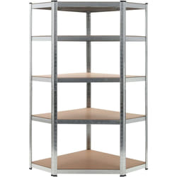 Vidaxl - tagère d'angle à 5 niveaux Argenté Acier et bois d'ingénierie