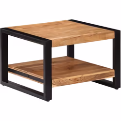 Description générale Cette table basse rétro en bois massif d'acacia dégage un charme rustique et intemporel, apportant une t ...