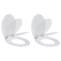 vidaXL Siège de toilette et couvercle à fermeture douce 2pcs MDF Blanc - TU
