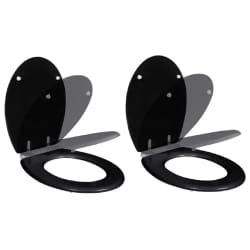 vidaXL Sièges de toilette avec couvercles 2 pcs MDF Noir - TU