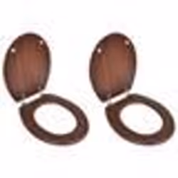vidaXL Sièges de toilette avec couvercles 2 pcs MDF Marron - TU