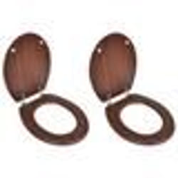 vidaXL Sièges de toilette avec couvercles 2 pcs MDF Marron - TU