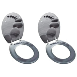 vidaXL Sièges de toilette avec couvercles 2 pcs MDF Pierres - TU