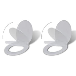 vidaXL Abattant WC avec frein de chute 2 pcs Plastique Blanc - TU