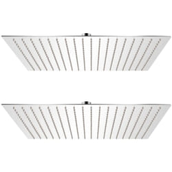Douche de pluie 2 pcs en différentes tailles en acier inoxydable Taille : 50 x 50 cm