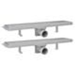 vidaXL Drain de douche linéaire 2 pcs 530 x 140 mm Acier inoxydable - TU