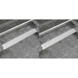 Vidaxl - Drain de douche linéaire 2 pc Ligne 830x140 mm Acier inoxydable