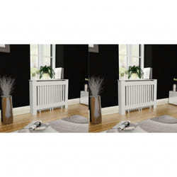 Cache-radiateurs 2 pcs Blanc mdf 112 cm