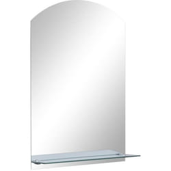 Vidaxl Miroir Mural Avec Étagère 40x60 Cm Verre Trempé
