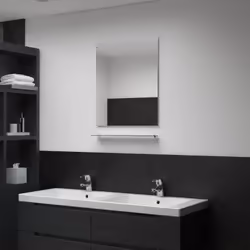 Miroir mural design avec étagère intégrée Ce miroir mural vidaXL allie fonctionnalité et esthétique moderne avec son étagère  ...
